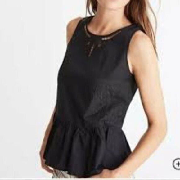 Madewell sleeveless embroidered peplum  top XXS BoxK - Picture 9 of 10